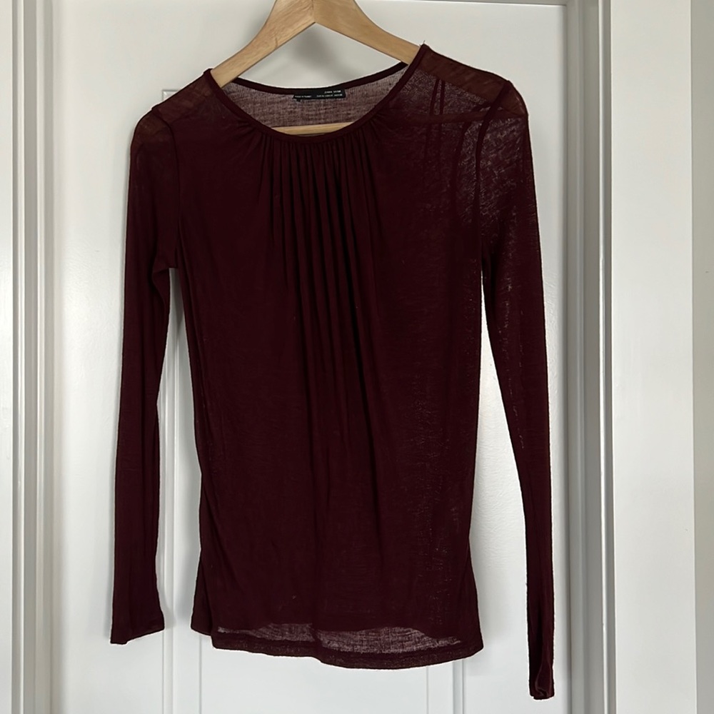 Zara Maroon Long Sleeve Top